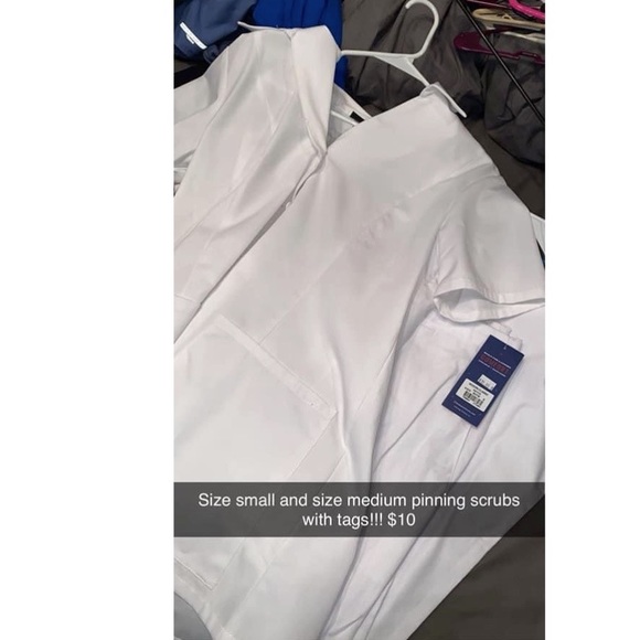 New with tags white scrubs!! Size small pants with medium top. - Picture 2 of 2